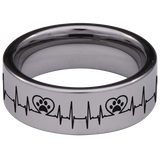 Dog Paw with Lifeline Tungsten Carbide Ring