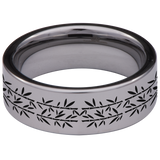 Fleur de lis Tungsten Carbide Ring