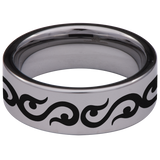 Twin Tribal Dragon Tungsten Carbide Ring