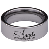 Angels Are Watching Over Me Tungsten Carbide Ring