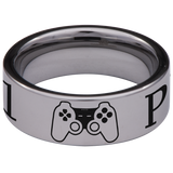 Player 1 Gamer Couple Tungsten Carbide Ring