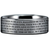 The Lord's Prayer Matthew 69:13 Tungsten Carbide Ring