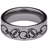 Football Tungsten Carbide Ring