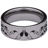 Tribal Wolf Dreamcatcher Tungsten Carbide Ring