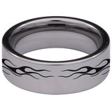 Flaming Skull Tungsten Carbide Ring