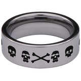 Crossbones Tungsten Carbide Ring