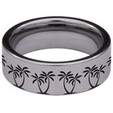 Palm Tree Tungsten Carbide Ring