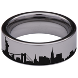 New York Skyline Tungsten Carbide Ring