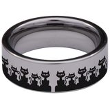 Cat Crowd Tungsten Carbide Ring