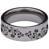 Flower Tungsten Carbide Ring