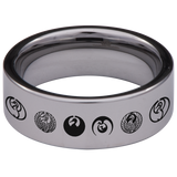 Japanese Crane Tungsten Carbide Ring