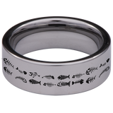 Fishbone Tungsten Carbide Ring