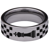 Chess King Couple Tungsten Carbide Ring