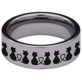 Cat Lovers Tungsten Carbide Ring