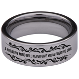 Positive Life Flower Tungsten Carbide Ring