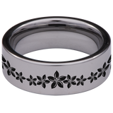 Plumeria Tungsten Carbide Ring