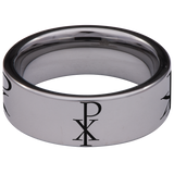 Chi Rho Tungsten Carbide Ring