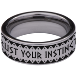 Tribal Wolf Instinct Tungsten Carbide Ring
