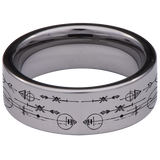 Geometric Wolf Skull Tungsten Carbide Ring
