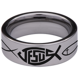 Ichthys Tungsten Carbide Ring