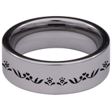 Rosemaling Tungsten Carbide Ring
