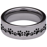Dog Paw Heart Tungsten Carbide Ring