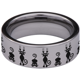 Falling Cat Tungsten Carbide Ring