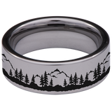 Nature Landscape Tungsten Carbide Ring