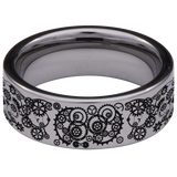 Steampunk Clock Tungsten Carbide Ring