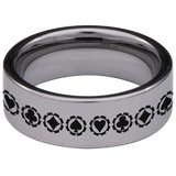 Poker Tungsten Carbide Ring