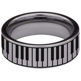 Piano Keys Tungsten Carbide Ring
