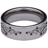 Heart Swirl Tungsten Carbide Ring