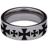 Malta Cross Tungsten Carbide Ring