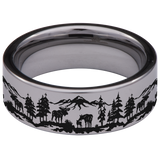 Moose Scenery Tungsten Carbide Ring