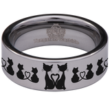 Cat Lovers Tungsten Carbide Ring