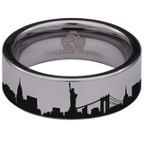 New York Skyline Tungsten Carbide Ring