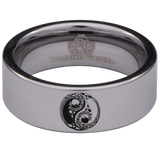 Celtic Knot Dragon Yin Yang Tungsten Carbide Ring