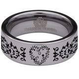 Rose Vine Tungsten Carbide Ring