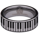 Piano Keys Tungsten Carbide Ring