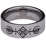 Vegvisir Compass Tungsten Carbide Ring