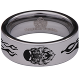Wolf and Skull Tungsten Carbide Ring