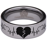 Broken Heart Tungsten Carbide Ring