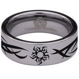 Tribal Sun Tungsten Carbide Ring