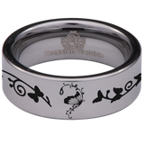 Butterfly Swirls Tungsten Carbide Ring