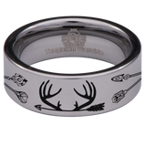 Deer and Arrows Tungsten Carbide Ring