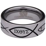Ichthys Tungsten Carbide Ring