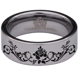 Positive Life Flower Tungsten Carbide Ring