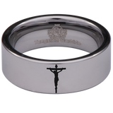 Crucifix Tungsten Carbide Ring