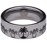 Palm Tree Tungsten Carbide Ring