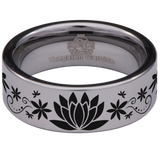 Lotus Tungsten Carbide Ring